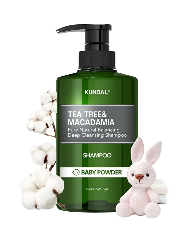KUNDAL Tea Tree/Macadamia Deep Cleansing Shampoo BABY POWDER 500ml