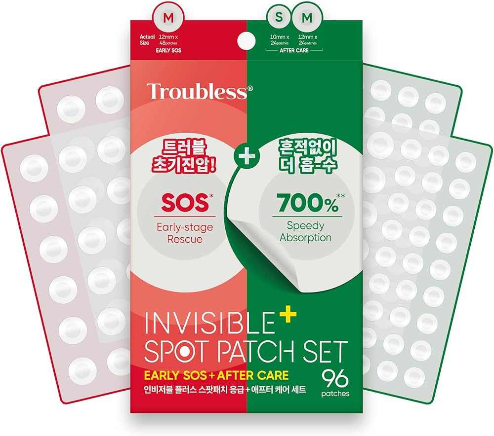 TROUBLESS Invisible Spot Patch Set Early SOS + After Care 96 patches