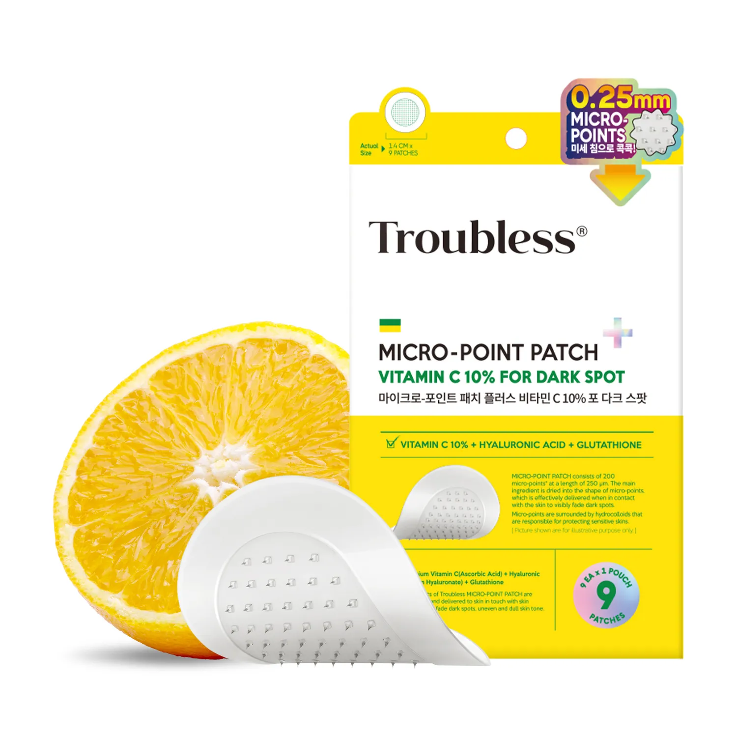 TROUBLESS Micro-Point Patch Plus Vitamin C 10% For Dark Spot 9patches