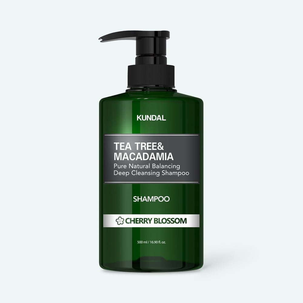 KUNDAL Tea Tree/Macadamia Deep Cleansing Shampoo CHERRY BLOSSOM 500ml